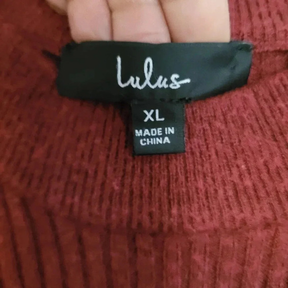 LULU'S ribbed knit puff balloon sleeves mock neck stretchy bodycon Midi Dress XL - Picture 5 of 12